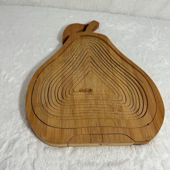 Handcrafted Pear-Shaped Bamboo Folding Collapsible Basket - Picture 6 of 7